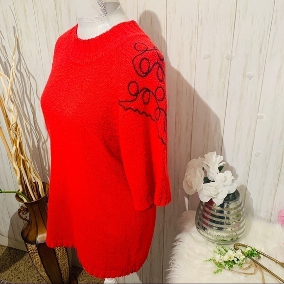 Jp Collections Red Ribbed Sweater Size 22/24 - Picture 4 of 8